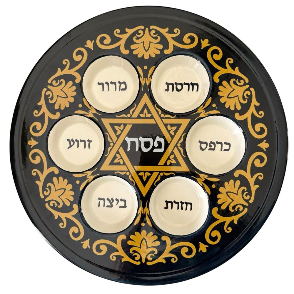 PASSOVER SEDER Plate Jewish Dish ISAAC MIZRAHI Ceramic Hebrew Israel Judaica